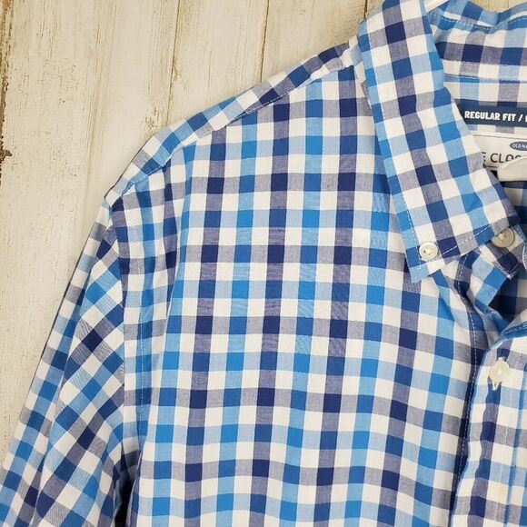 Old Navy Button Down Shirt Blue Check Size XL - Picture 11 of 11